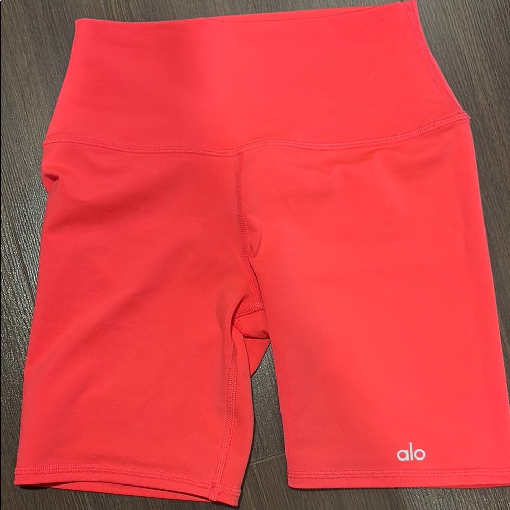 ALO Yoga Red Bike Shorts for Active Comfort